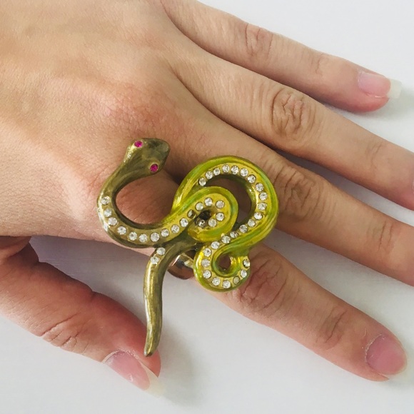 Betsey Johnson Jewelry - BETSEY JOHNSON Snake Ring Metal Crystals